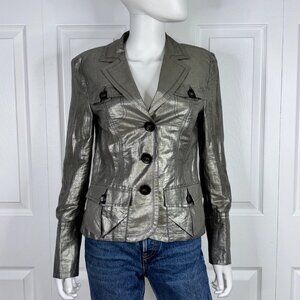 LUISA CERANO women's silver blazer size 6